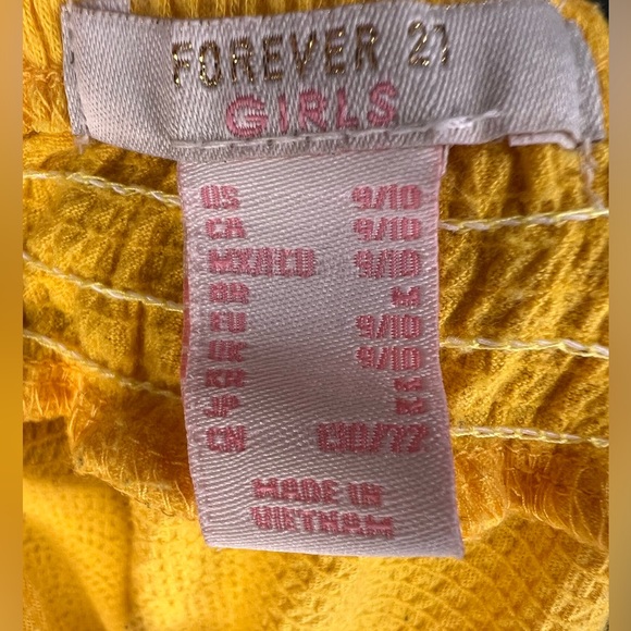 Forever 21 Brand Yellow Off-Shoulder Top - Girl Size 10 - Picture 2 of 3
